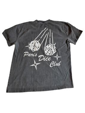 Carré Paris Dice Club Acid Wash Oversized‎ Curved Hem Tee Small